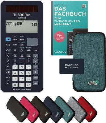 Produktbild von TI-30X Plus MathPrint inkl. Schutztasche Türkis & Fachbuch (132 Seiten, DIN A5) – Wissenschaftlicher Rechner – Smart Set
