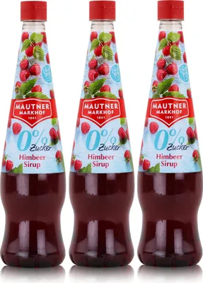 Produktbild von Mautner Getränkesirup Himbeere 0% Zucker 0,7L - Softdrink (3er Pack)