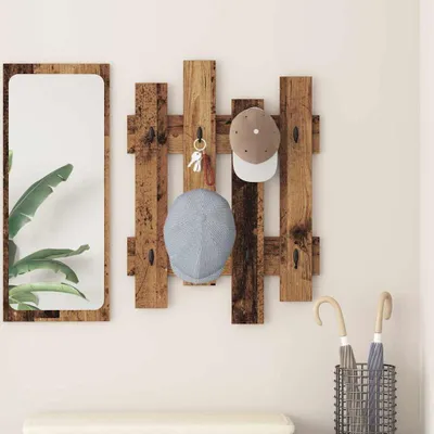 Produktbild von Maison Exclusive - Wandmontierter nachttisch Wandhalterung Altholz 60 x 3 x 82 cm
