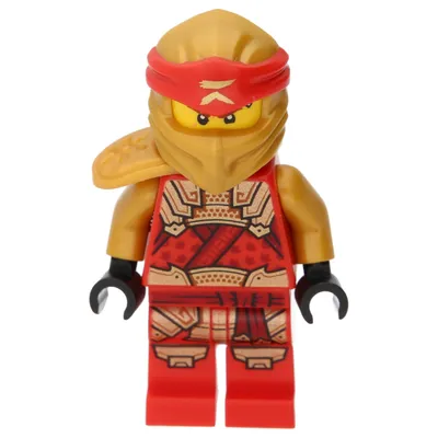 A single LEGO minifigure of Kai, the Golden Ninja, from Ninjago.