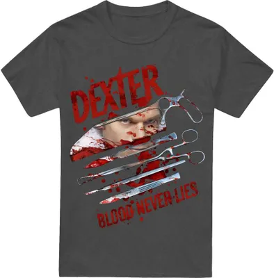 Obrázek produktu pro Dexter - Tričko "Blood Never Lies" pro muže/dámy Uni TV15312 (M) (Charcoal)
