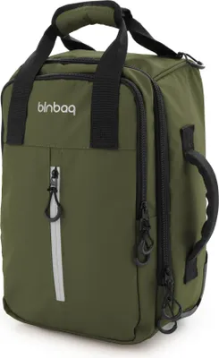 Produktbild von blnbag M7 - Underseat-Trolley Handgepäck 40×20×25 cm mit Laptop-Tasche, wasserfestes Material, kleiner Koffer leicht Cabin Bag max 20L, Koffer 2 Rollen,Dunkelgrün