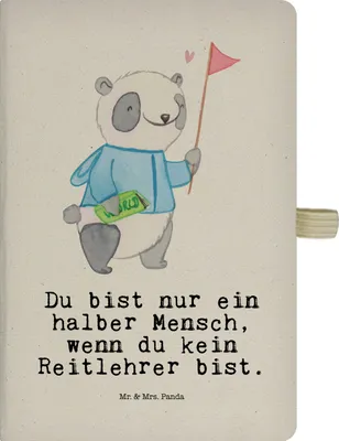 Produktbild von Mr. & Mrs. Panda Kladde Reitlehrer Herz - Transparent - Geschenk, notizbuch, Adressbuch, A5, Tagebuch, Reisetagebuch
