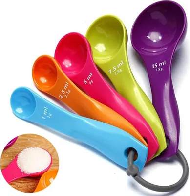 Produktbild von Messlöffel-Set aus Edelstahl, 5-teilig, stapelbar – Messset zum Kochen und Backen (A)