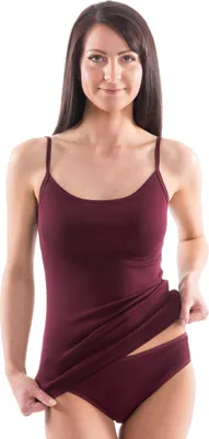 Produktbild von HERMKO 61560 Damen Funktions Wäsche Unterhemd Shirt Träger Top, schnelltrockenend und atmungsaktiv, Farbe:bordeaux, Größe:40/42 (M)