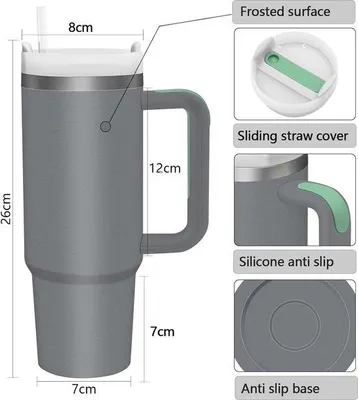 Obrázok produktu pre Termoska s viečkom a držadlom, 880 ml, dvojstenná vákuovo izolovaná termoska, na kempovanie, na teplé a studené nápoje, darček