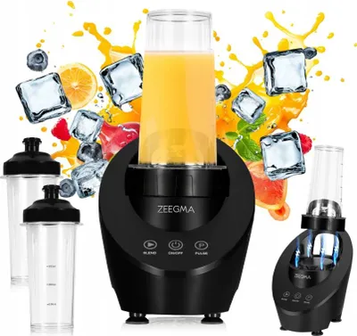 Productafbeelding van Zeegma Stabmixer Vitamine Ferro, 200 W, 2 flessen met afsluiting, 300 ml, magnetische aandrijving, waterdichte basis