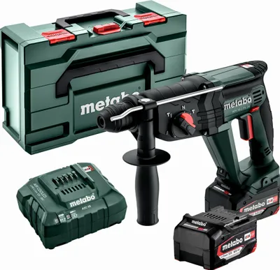 Zdjęcie produktu dla Metabo KH 18 LTX 24 Akku Hammer 18V + 2x Akku und Ladegerät in metaBOX 601712510