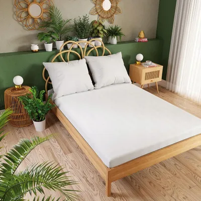 Image de Drap Housse Jersey Blanc Markizeta 220x200 cm