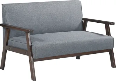 Produktbild von 2-Sitzer Polstersofa 'Kinda' mit Holzgestell 121 x 69 x 75 cm Grau