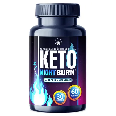 Produktbild von Saint Nutrition® Keto Night Burn | Stoffwechsel & Fеttverbrennung - Garcinia Cambogia, L-Carnitin, Melatonin, Ashwagandha, Cholin – Body Workout