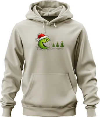 Produktbild von Weihnachtsbaum Fresser Grün frech Weihnachten Geschenk Retro Uni Hoodie Kapuzenpullover, Natur, XXL