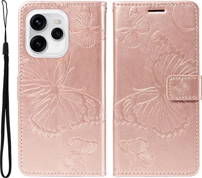 Produktbild von OPPO Reno15 Hülle - Coverup Schmetterlinge Klapphülle - Roségold
