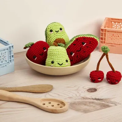 Obrázek produktu pro DMC Amigurumi Fruit Friends, Sada na pletení pro děti, Bavlna, Vícebarevný