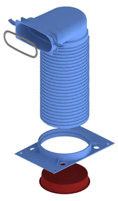 Produktbild von Kermi X-Brunnenventilanschluss für Flachrohre 132 x 52 mm