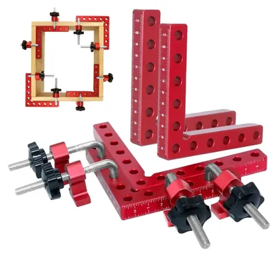 Produktbild von Holzwerkstattzwinge, Aluminiumlegierungsmaterial, 90-Grad-Winkel-Design, L-förmige Positionierung, ergonomische Struktur, anpassbare Optionen