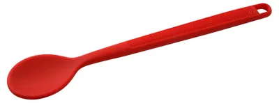 Zdjęcie produktu dla Silikonowa łyżka kuchenna Dr. Oetker FLEXXIBEL LOVE, łyżka do mieszania wykonana z wysokiej jakości silikonu platynowego, nadaje się do mycia w zmywarce, łyżka kuchenna do garnków z powłoką, z możliwością zawieszenia (kolor: czerwony)