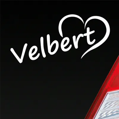 Produktbild von Auto Aufkleber Velbert Herz Stadt City Liebe Love Heimat 18x8 cm Weiss Glanz Sticker Heckscheibenaufkleber