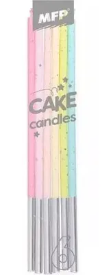 Produktbild von Regenbogen-Geburtstagskerzen 14 cm, 6 Stück