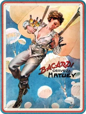 Produktbild von Nostalgic-Art - Blechschild 15x20 cm - Bacardi - Cerveza Hatuey Pin Up Girl