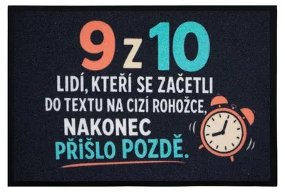 Immagine prodotto di 40x60 cm Zerbino: 9 persone su 10 (è arrivato in ritardo) 40x60 cm - sia per l'esterno che per la casa