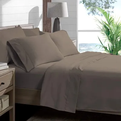 Productafbeelding van Draadtelling 100% Egyptisch katoen extra diep 16" (40cm) hoeslaken, UK King hoeslaken - taupe