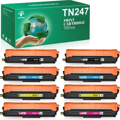 Produktbild von 8 Toner kompatibel für Brother TN-247 TN-243 cmyk für Brother DCP Serie, Brother HL Serie, Brother MFC Serie