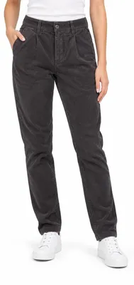 Produktbild von Zara Slim-Fit Cordhose Braun Größe M mit Bundfalten, Bundweite 38 cm, Schrittlänge 73 cm