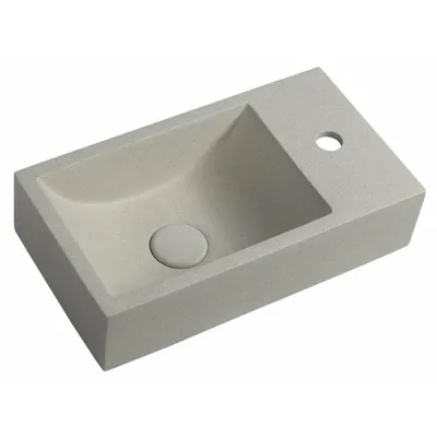 Produktbild von Sapho CREST R Betonwaschbecken mit Auslauf, 40x22cm, weißer Sandstein