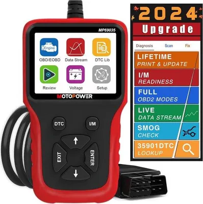Image de Scanner OBD2 - Lecteur universel de codes d'erreur automobile - Outil de diagnostic CAN pour toutes les voitures équipées du protocole OBD II - Roter