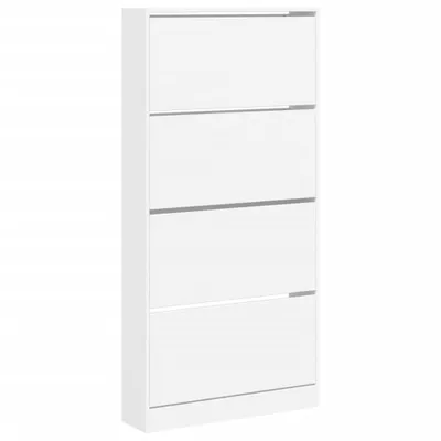 Produktbild von vidaXL Schuhschrank mit 4 Klappen Weiß 80x21x163,5 cm