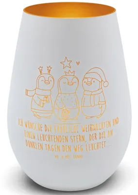 Produktbild von Mr. & Mrs. Panda Windlicht Glas Winterzeit Heilige drei Könige - Weiß - Geschenk, Teelichthalter, Winter, Weihnachten, Laterne, Weihnachtstage, Heiligabend, Kerzenhalter