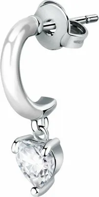 Image de Boucles d'oreilles originales rondes avec cœur LPS02AQM33