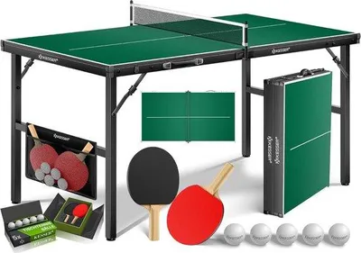 Produktbild von Famanu Mini Tischtennisplatte Outdoor & Indoor - Komplettset mit Zubehör