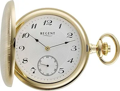 Produktbild von Regent Taschenuhr vergoldet analog Mechanik P-34