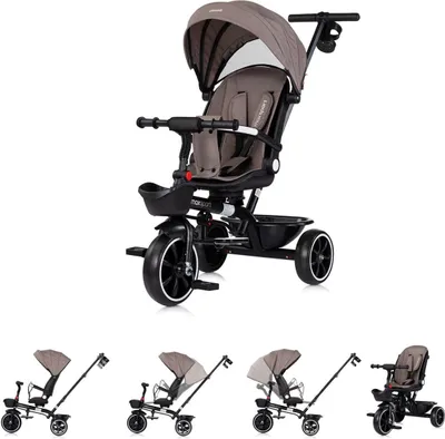 Obrázok produktu pre Chipolino Trojkolka Max Sport 2 v 1, trojkolka, držiak na pohár, obojstranné sedadlo, košík hnedý