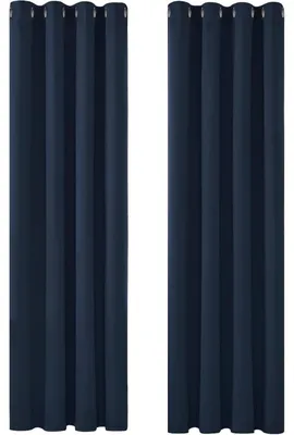 Produktbild von Blickdichte Gardinen Kälteschutz Verdunkelung 229x117cm Dunkelblau 2er Set