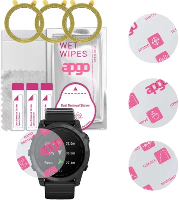 Produktbild von apgo 3 Stück Schutzglas, klar, kompatibel mit Garmin Tactix 7 Smartwatch, Hybrid 8H, Ersatz für Hartglas, Displayschutzglas, Bildschirmschutz, Displayschutz, kratzfest