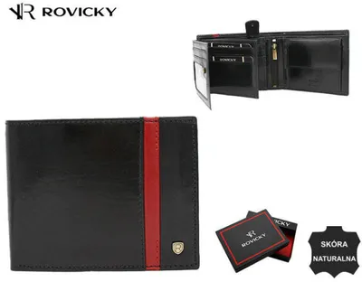Obrázek produktu pro Rovicky pánská peněženka z přírodní kůže černá RFID 12,5 cm