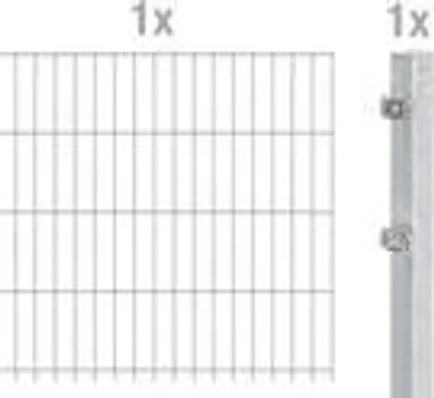 Produktbild von Alberts Anbauset für Doppelstabmattenzaun, anthrazit, Höhe 203 cm, Länge 2,5 m