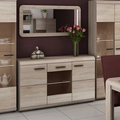 Produktbild von Sideboard Anrichte Kommode Mehrzweckschrank Schrank 120cm eiche sonoma