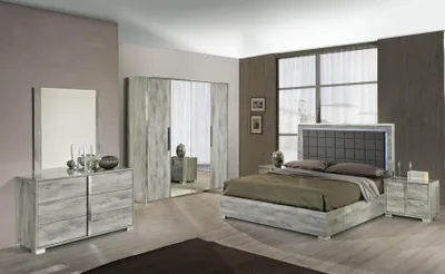 Produktbild von Schlafzimmer Set Bett Nachttisch Luxus Holz Polster Betten Nachttische Neu 3tlg.