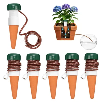 Produktbild von Set mit 6 Bewässerungsanlagen für Zimmerpflanzen mit langsamer Wasserabgabe