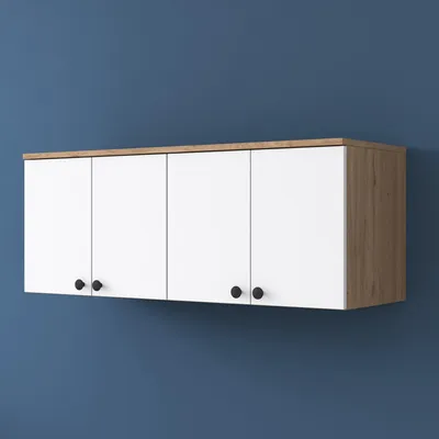 Produktbild von Rusco - Hängeschrank, 120x47h cm Eiche Braun, 4 Türen