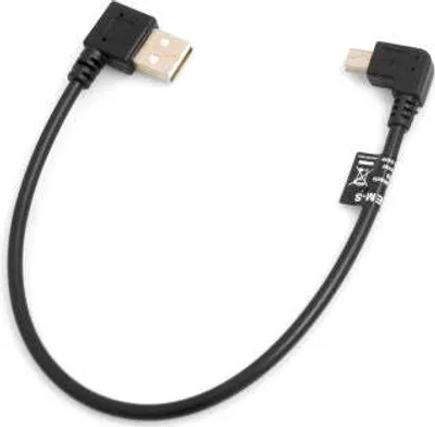 Produktbild von SYSTEM-S Mini USB 90° Links gewinkelt Winkelstecker auf USB Typ A (male) 90° rechtsgewinkelt Kabel Datenkabel Ladekabel 26 cm