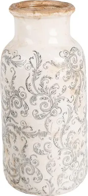 Produktbild von Clayre & Eef Vase Ø 15x32 cm Beige Grau Keramik Blumen