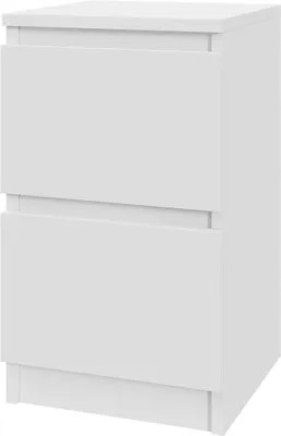 Produktbild von Nachttisch AVEN 30 cm - 2 Schubladen - Weiß - Schlafzimmer, Kinderzimmer - Beistelltische - mattweiß