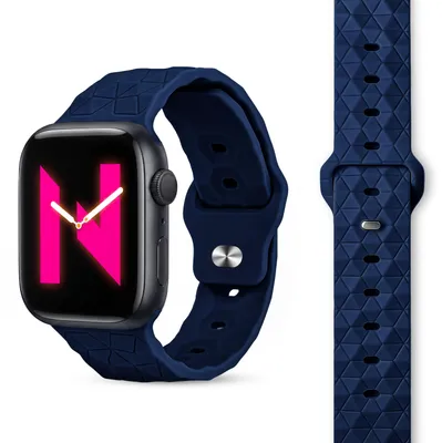 Immagine prodotto di Bracciale Hexion per Apple Watch Ultra/SE/10/9/8/7/6/5/4/3/2/1, bracciale sportivo in silicone, 42/44/45/46/49 mm - Blu navy