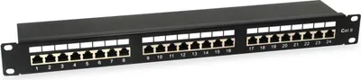 Immagine prodotto di Pannello patch schermato Cat.6 a 24 porte di Equip, grigio chiaro