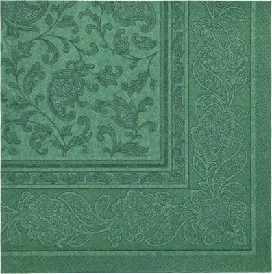 Produktbild von Servietten "ROYAL Collection" 1/4-Falz 40 cm x 40 cm dunkelgrün "Ornaments" , 8 x 20 Stück